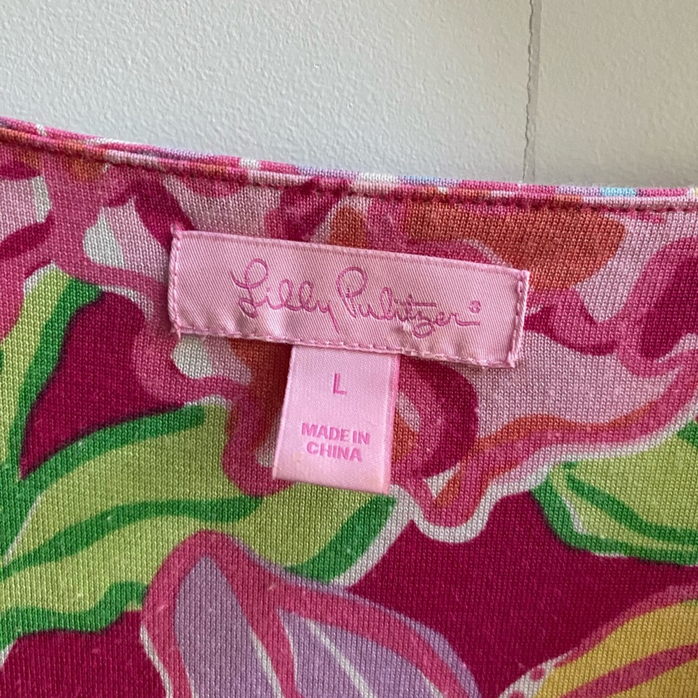Lilly Pulitzer Pink Flutter Sleeve Sundress Size Large - Picture 8 of 8
